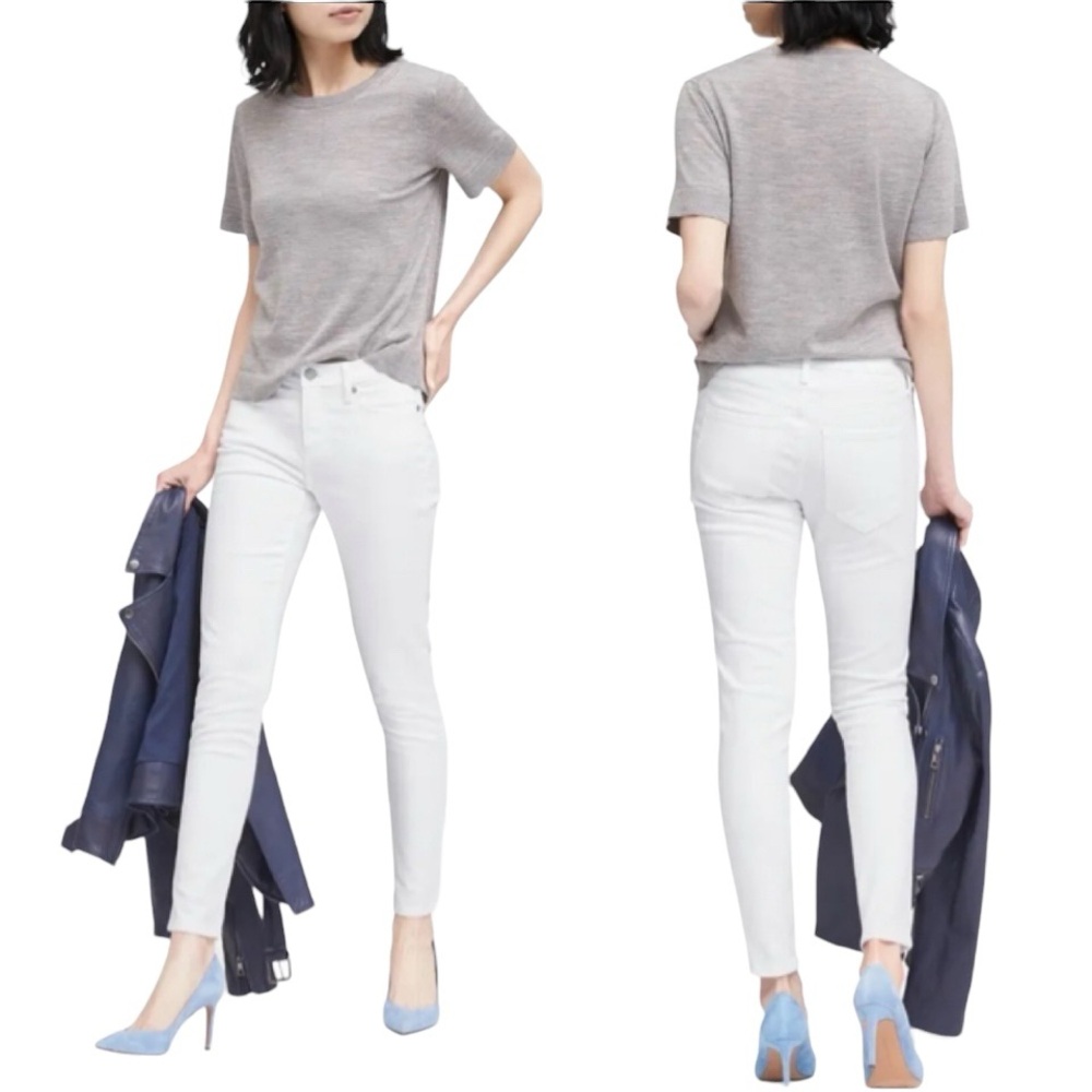 Banana Republic Premium Denim White Bisque Skinny Jeans size 25S